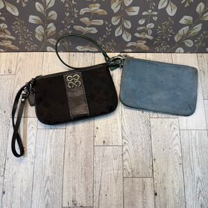 2 Coach Wristlets Y2K suede signature patent leather